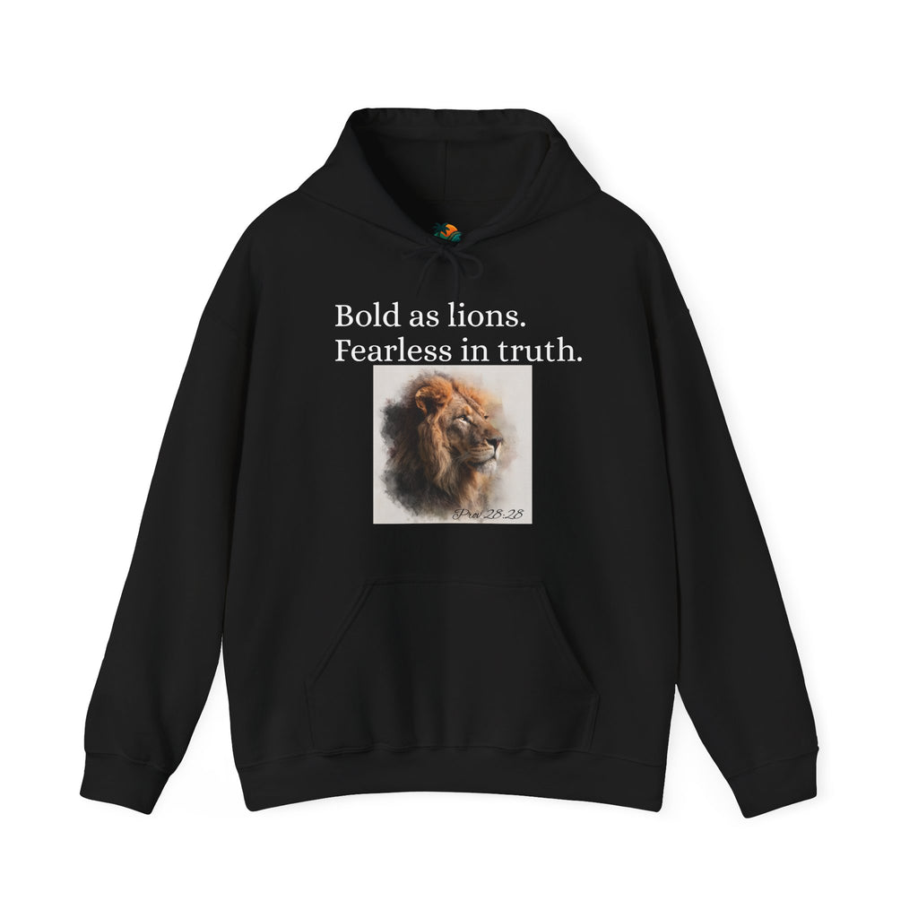 Bold as Lions, Fearless in Truth Christian Lion Unisex Hoodie