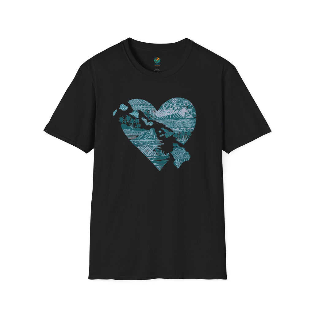 Hawaii at Heart Blue Unisex T-Shirt by Printify