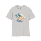 Aloha Sunset T-Shirt | Tropical Beach Palm Silhouette, Retro Sunset Tee