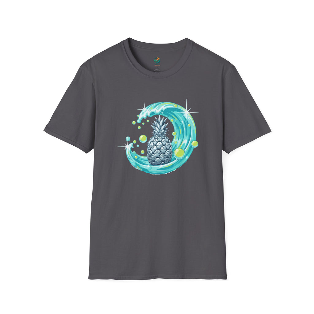 Chrome Pineapple Wave T-Shirt by Printify