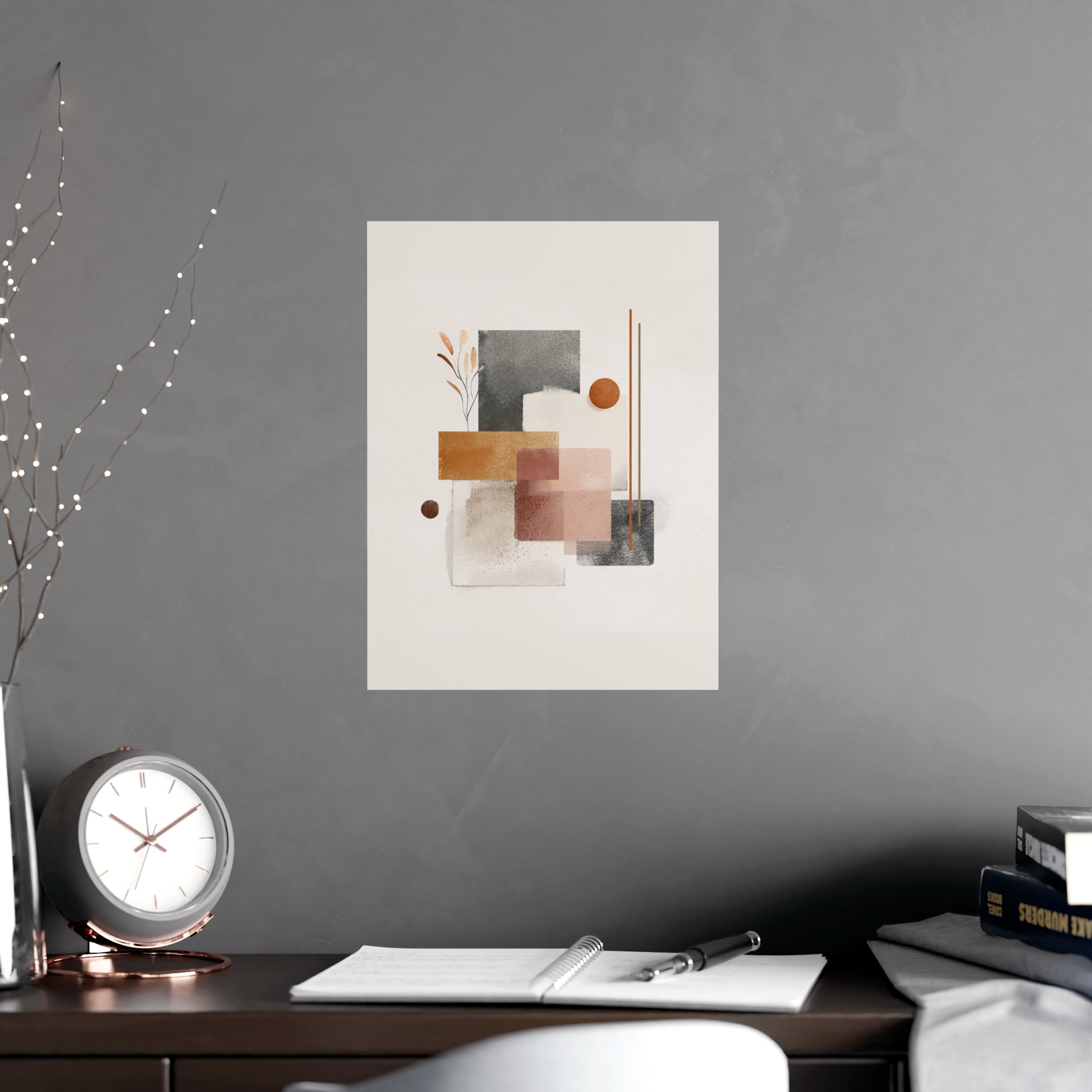 Abstract Wall Art Print, Neutral Pink Poster