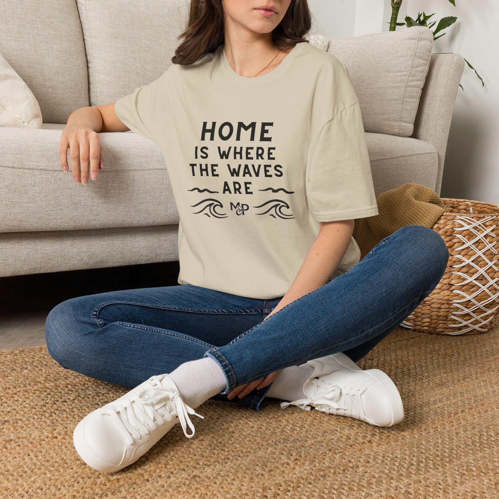 Home Is Where The Waves Are T-Shirt | Beach Surf Typography Shirt by Printify