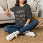 Aloha All Day T-Shirt | Tropical Waves Casual Tee by Printify