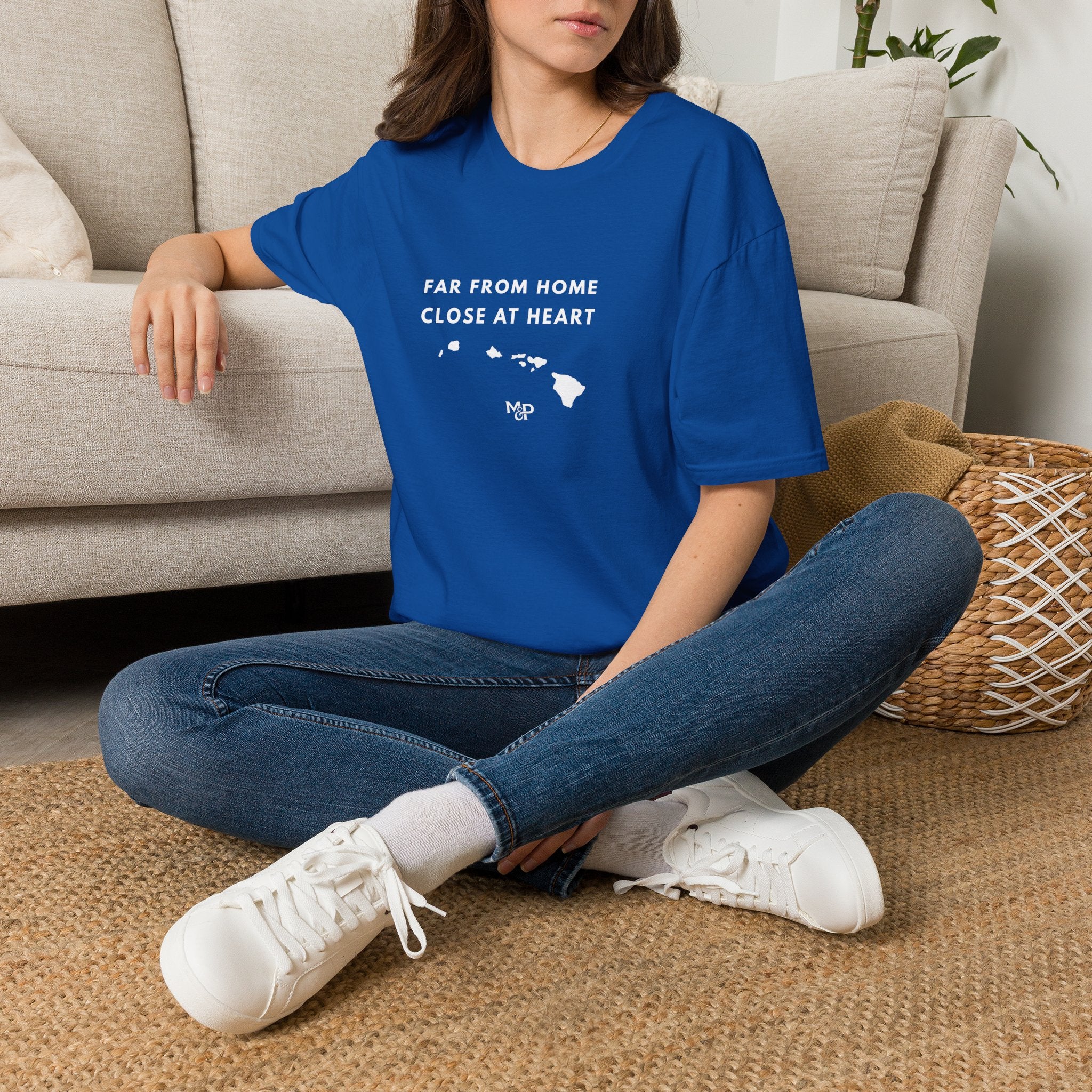 Far From Home Close At Heart T-Shirt | Hawaii map island design by Printify