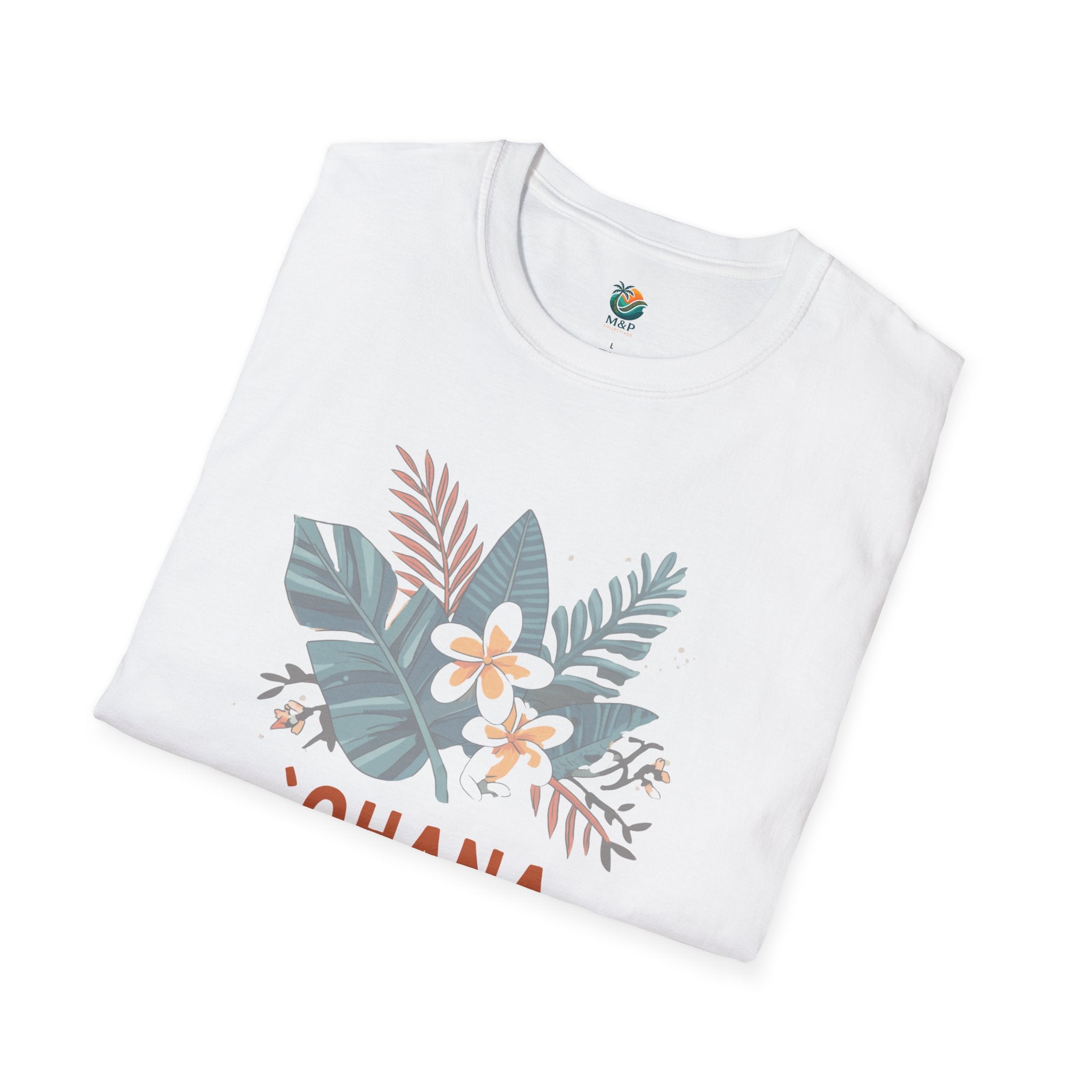 `Ohana blue on Black T-Shirt by Printify