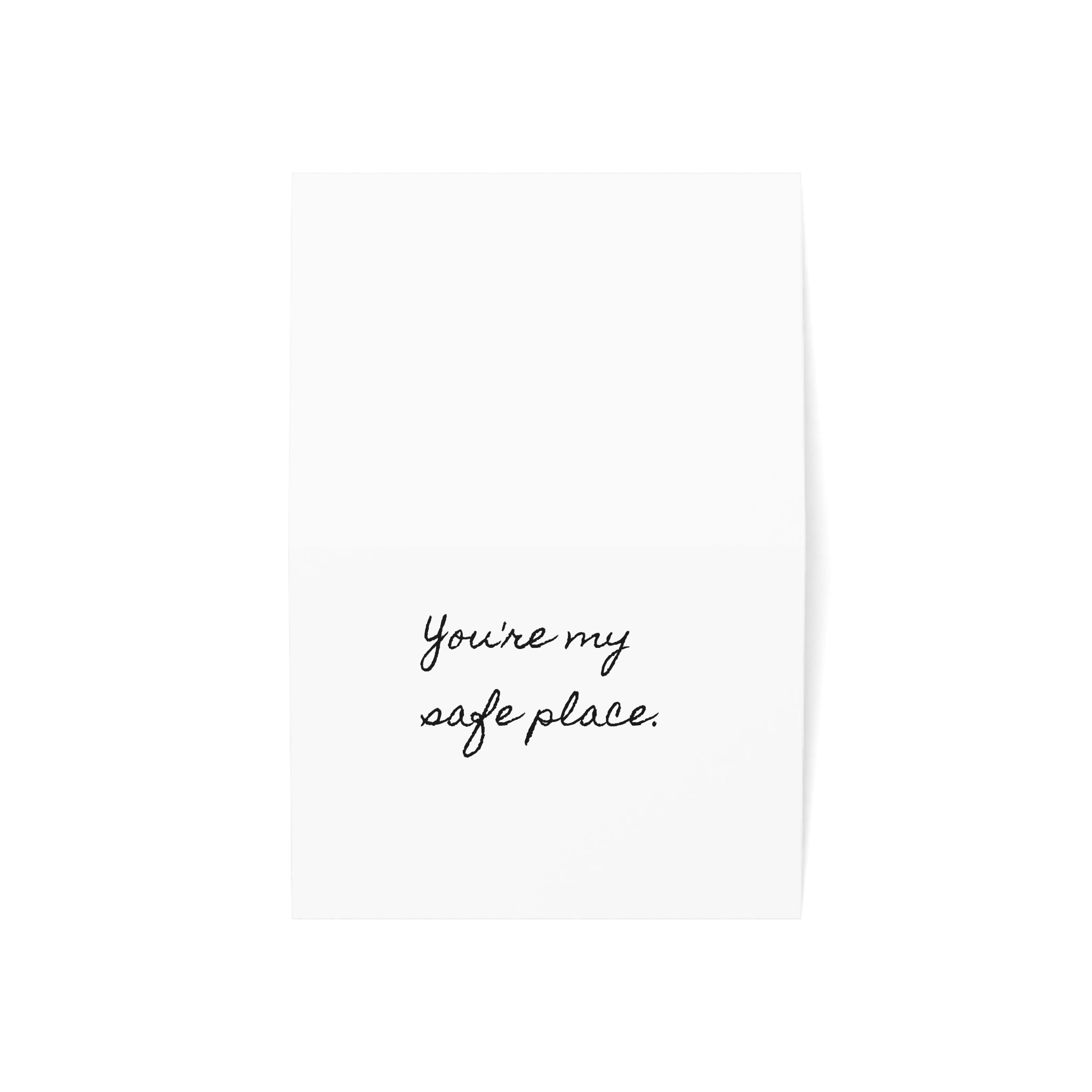 "You're My Safe Place." Single Minimalist Valentine's Day Card