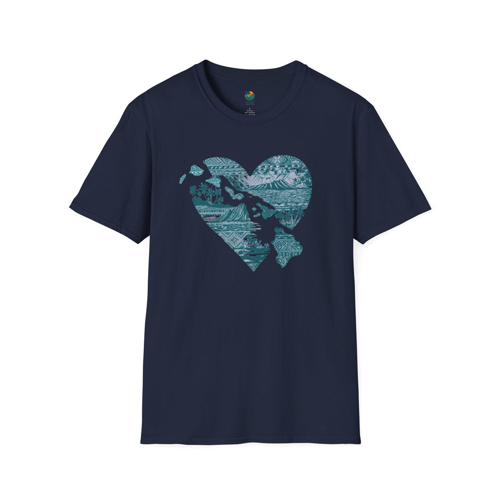 Hawaii at Heart Blue Unisex T-Shirt by Printify