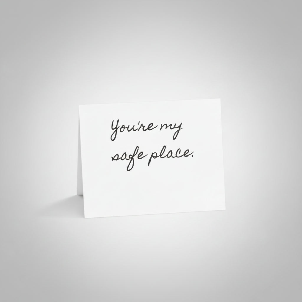 "You're My Safe Place." Single Minimalist Valentine's Day Card by Printify