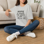 Home Is Where The Waves Are T-Shirt | Beach Surf Typography Shirt by Printify