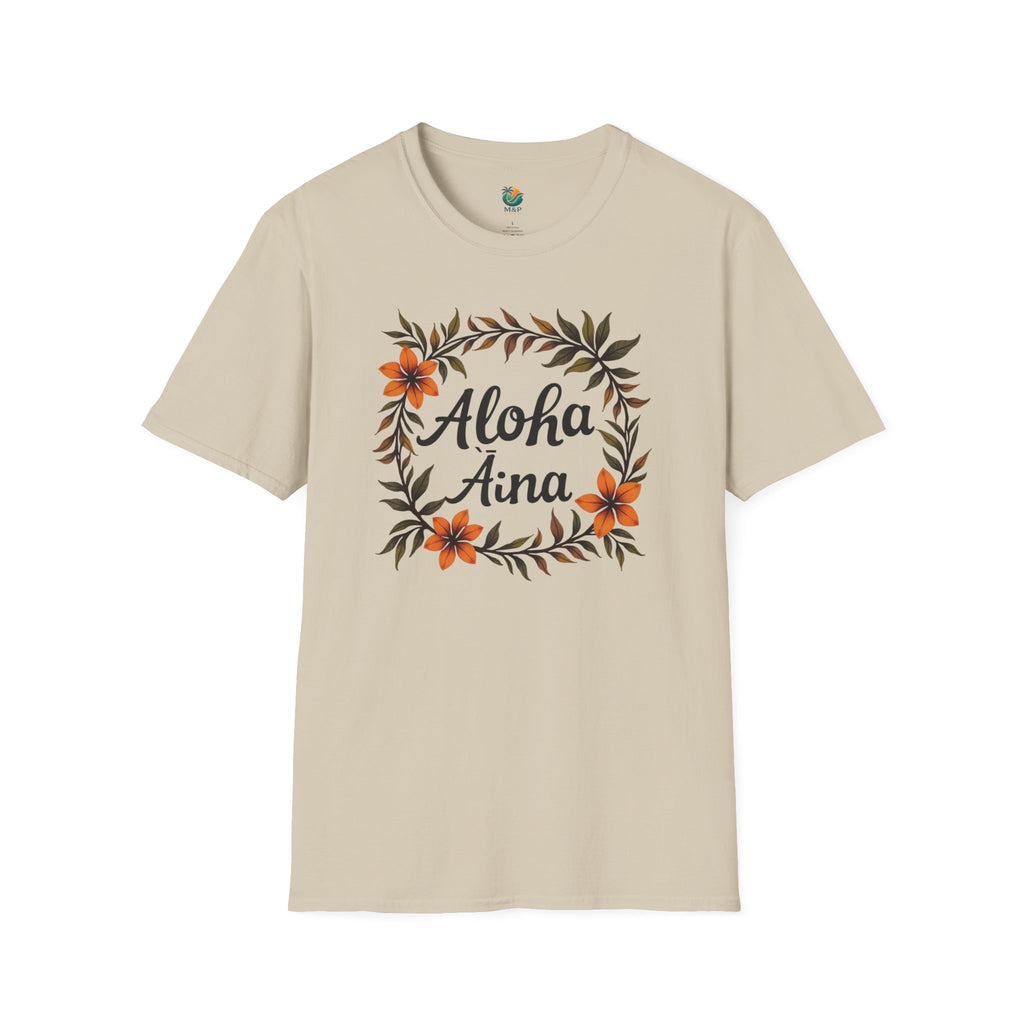Aloha Aina with Flowers Love of the Land Unisex T-Shirt