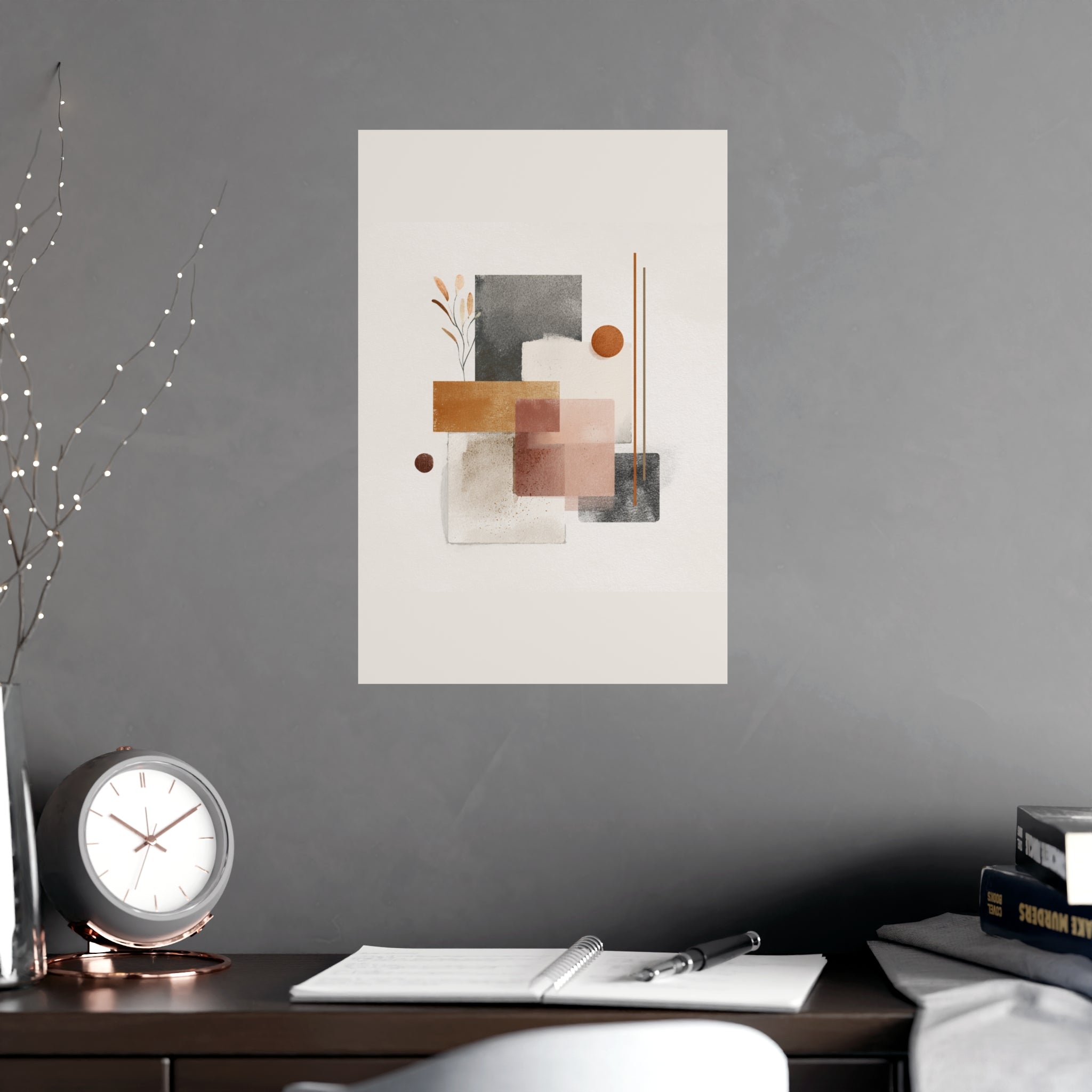 Abstract Wall Art Print, Neutral Pink Poster