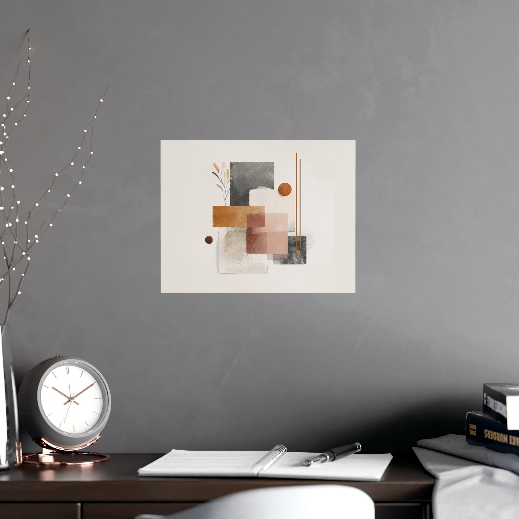 Abstract Wall Art Print, Neutral Pink Poster