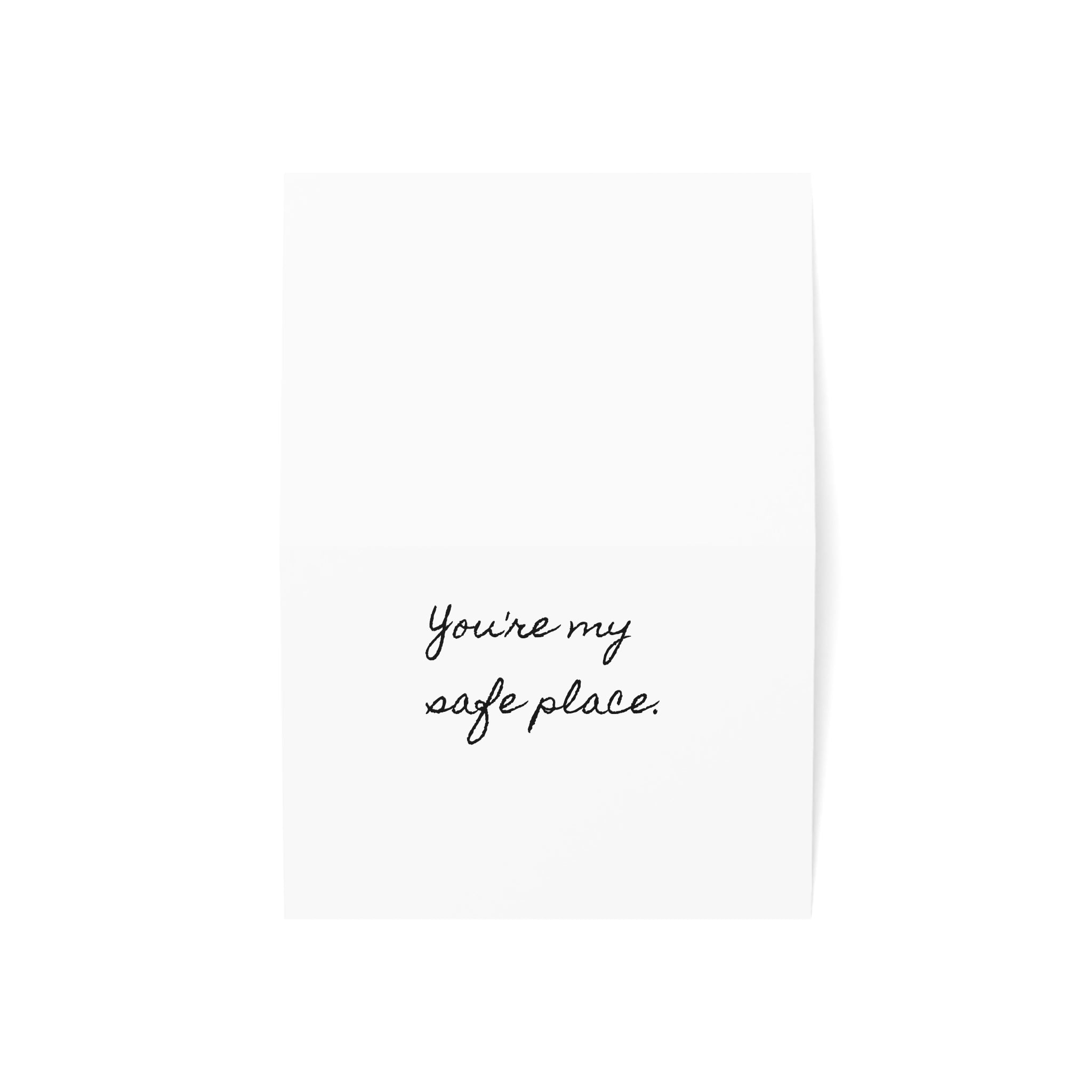 "You're My Safe Place." Single Minimalist Valentine's Day Card