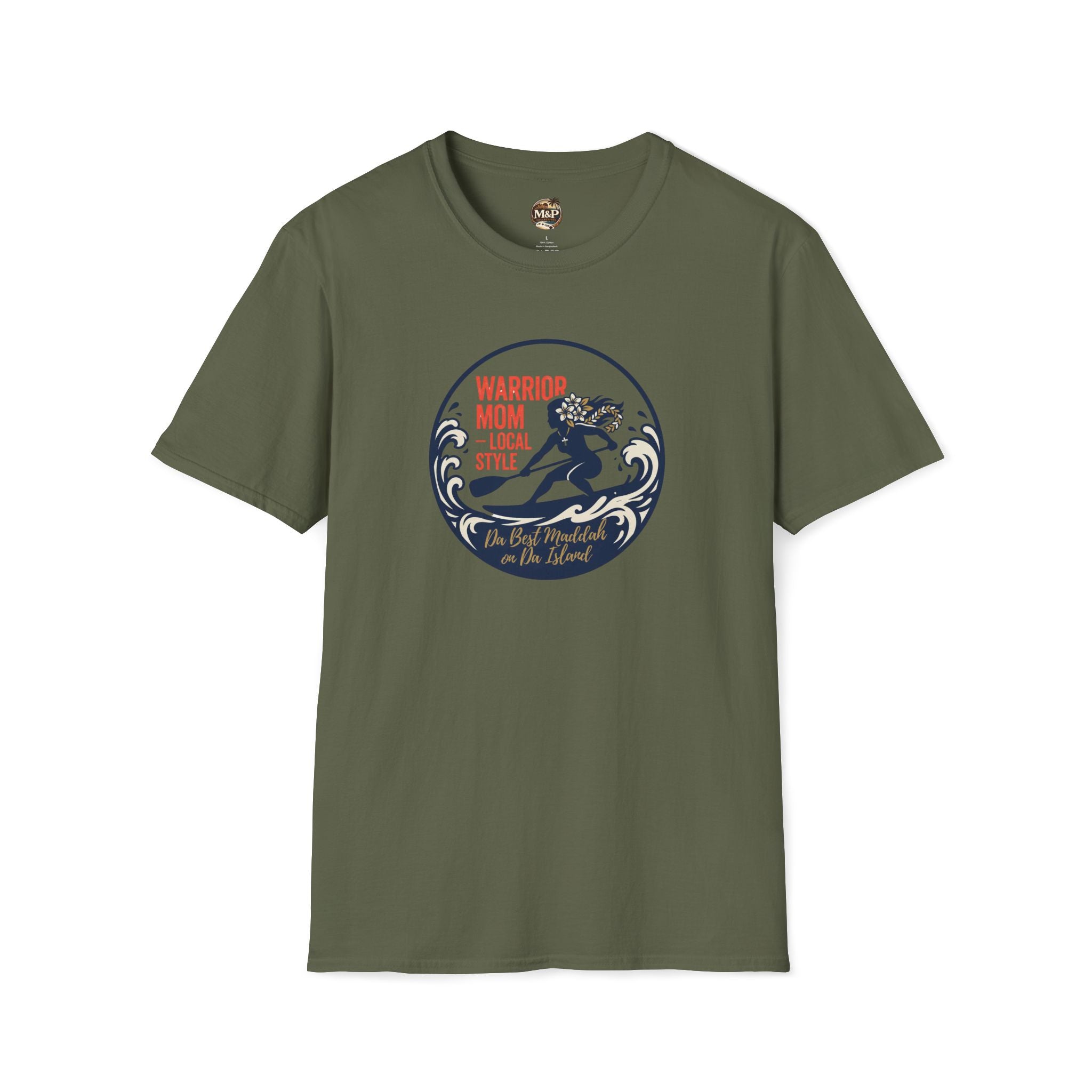 Warrior Mom "Da Best Maddah on Da Island" T-Shirt by Printify