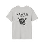 Hawaii At Heart Shaka Plumeria T-Shirt | Minimal Monogram Circle Logo by Printify
