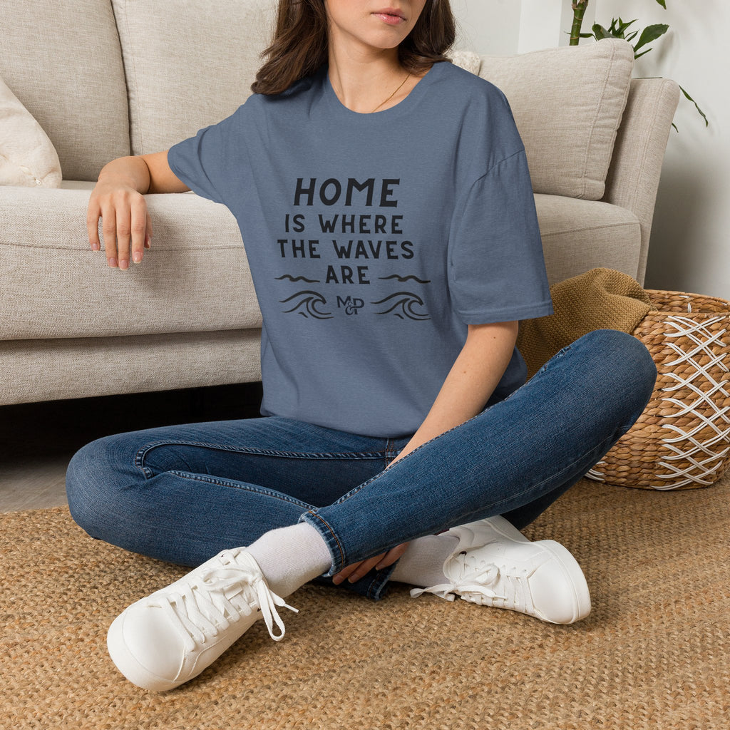 Home Is Where The Waves Are T-Shirt | Beach Surf Typography Shirt by Printify