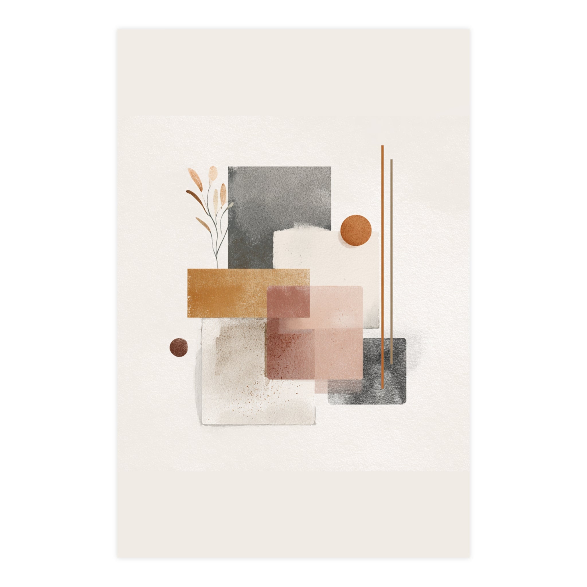 Abstract Wall Art Print, Neutral Pink Poster