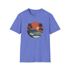 Diamond Head at Sunset T-Shirt | Hawaii Sunset Illustration by Printify