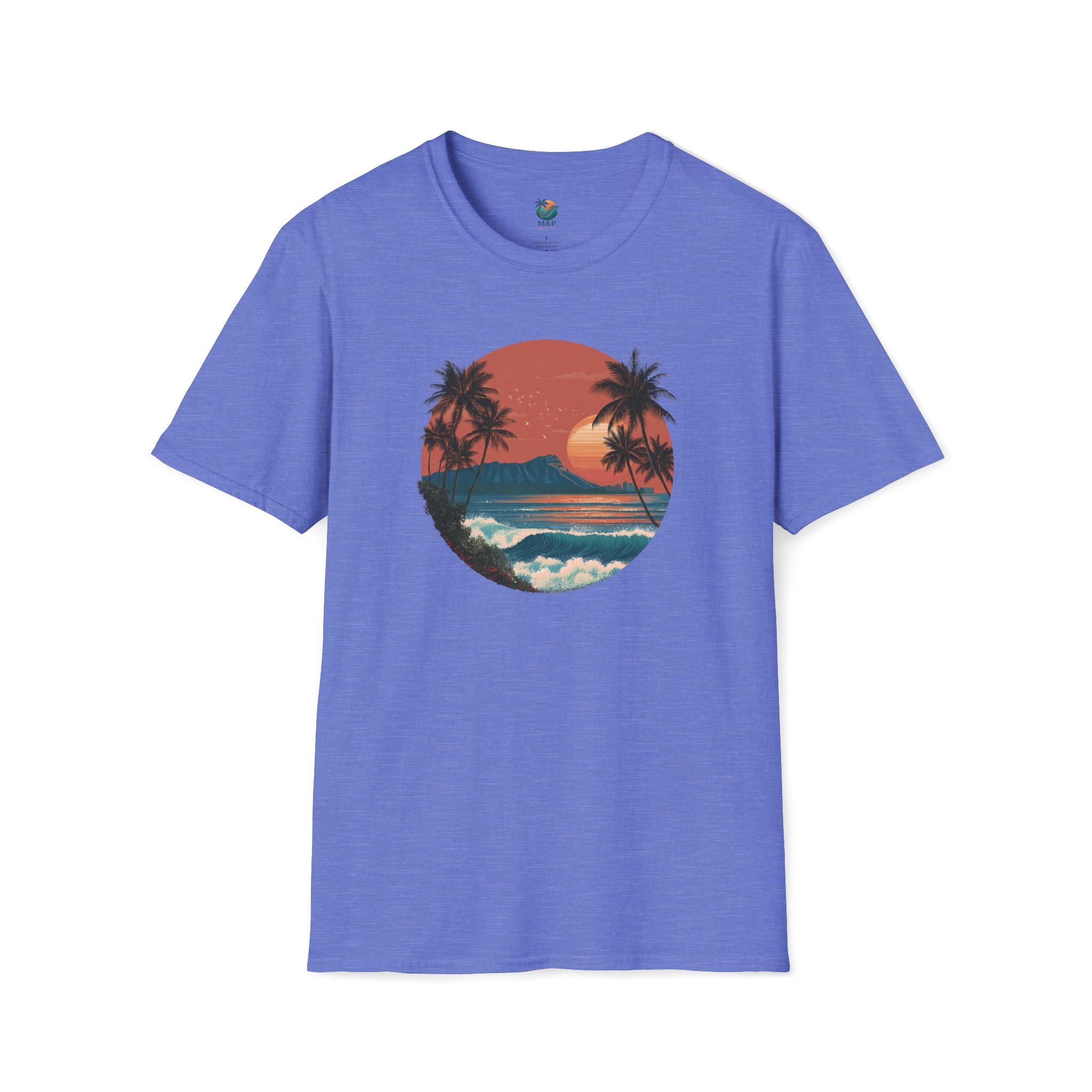 Diamond Head at Sunset T-Shirt | Hawaii Sunset Illustration