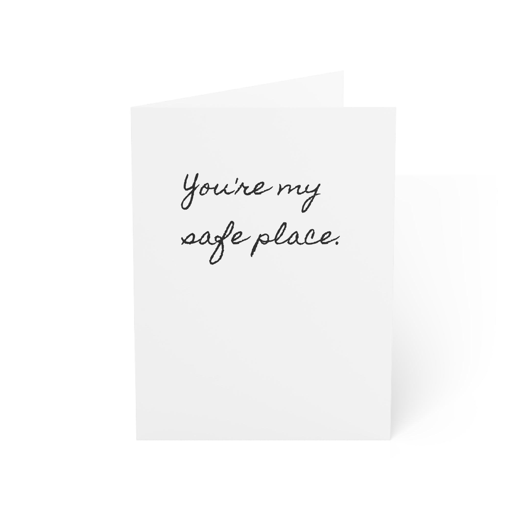 "You're My Safe Place." Single Minimalist Valentine's Day Card