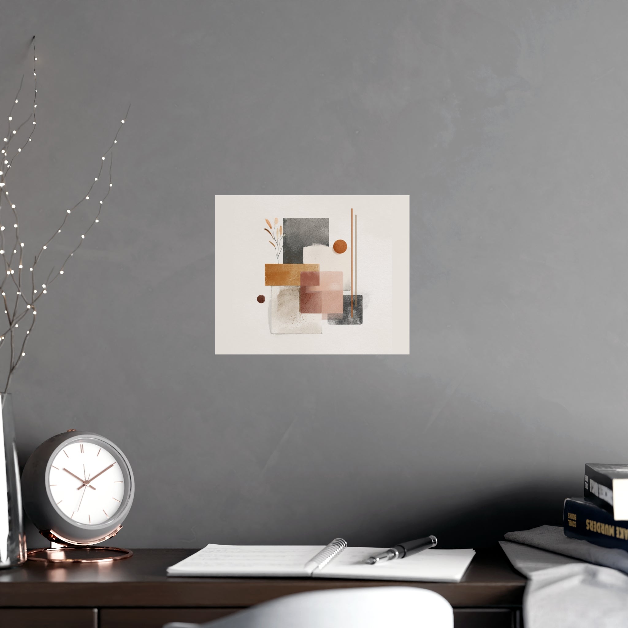 Abstract Wall Art Print, Neutral Pink Poster