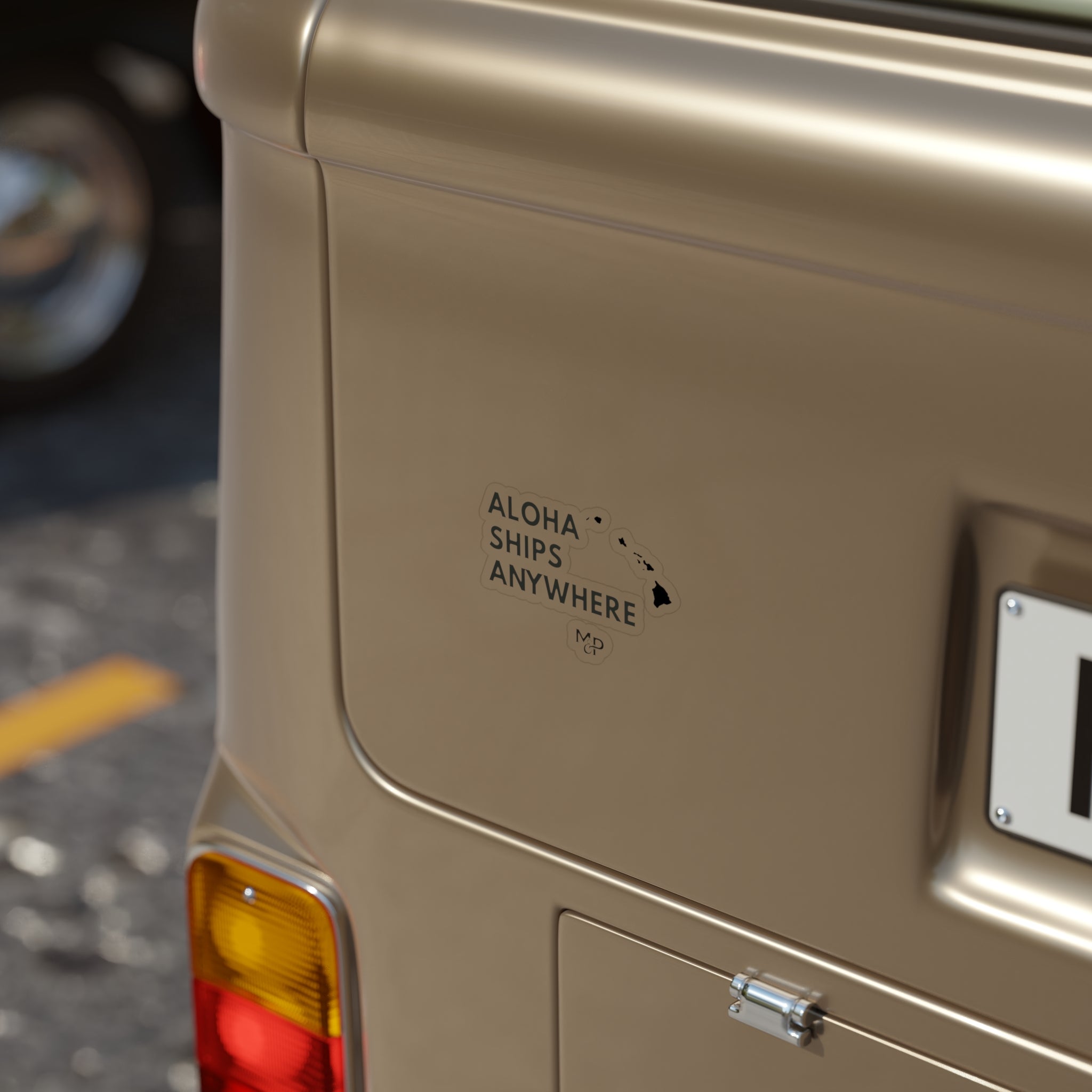 Aloha Ships Anywhere Sticker | Die-Cut Transparent Outdoor Sticker by Printify