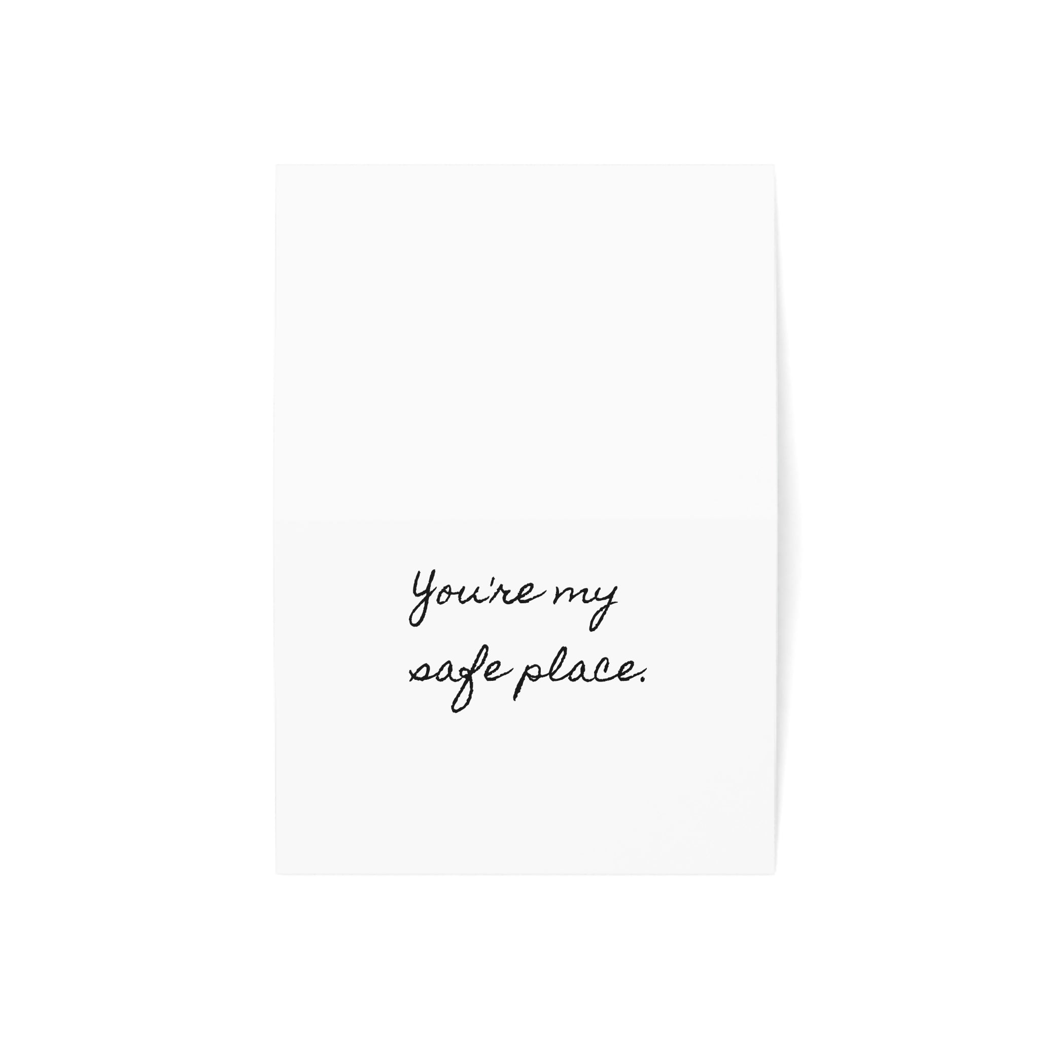 "You're My Safe Place." Single Minimalist Valentine's Day Card