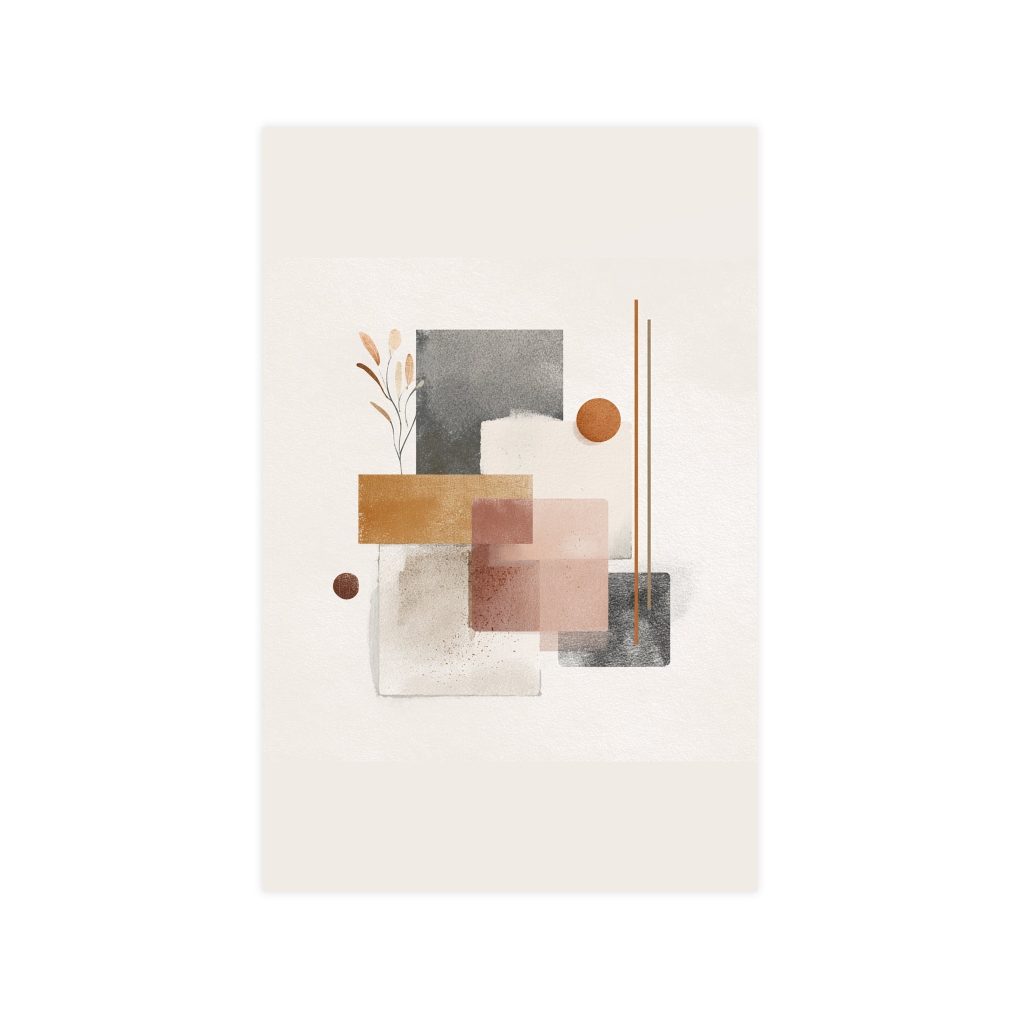 Abstract Wall Art Print, Neutral Pink Poster