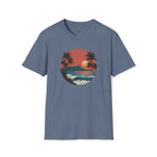 Diamond Head at Sunset T-Shirt | Hawaii Sunset Illustration by Printify