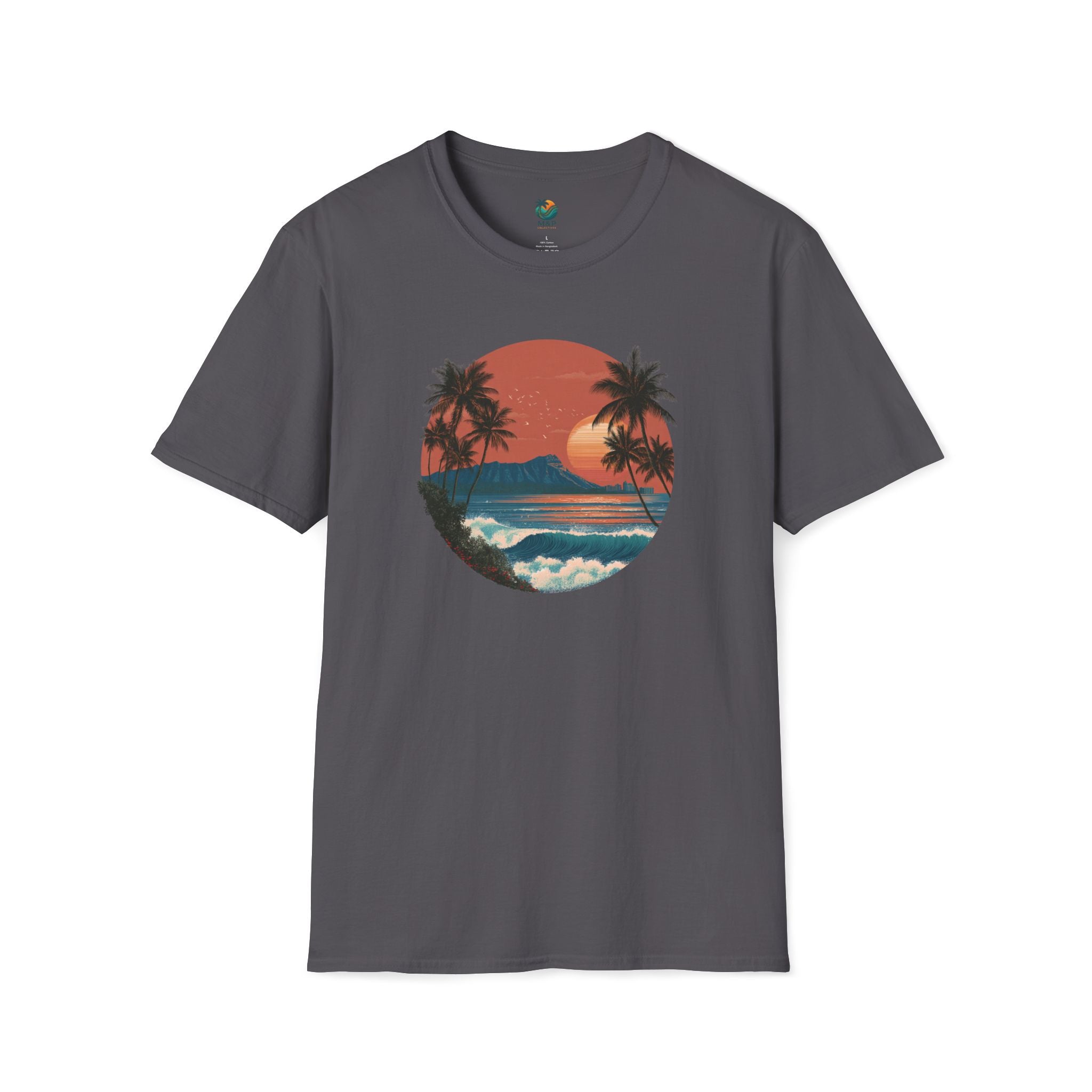 Diamond Head at Sunset T-Shirt | Hawaii Sunset Illustration