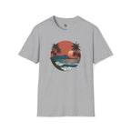 Diamond Head at Sunset T-Shirt | Hawaii Sunset Illustration by Printify