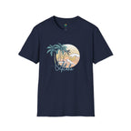 Aloha Sunset T-Shirt | Tropical Beach Palm Silhouette, Retro Sunset Tee