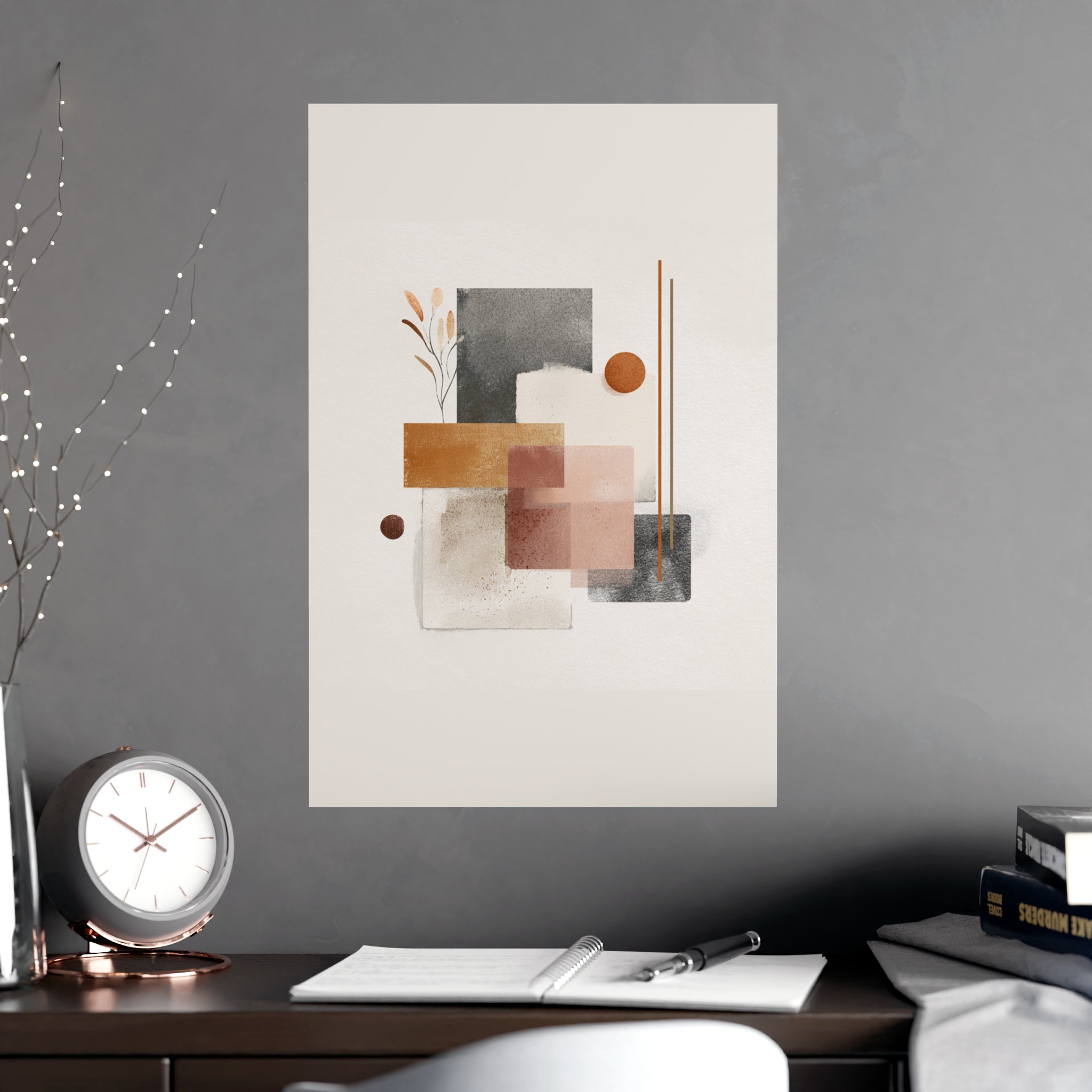 Abstract Wall Art Print, Neutral Pink Poster