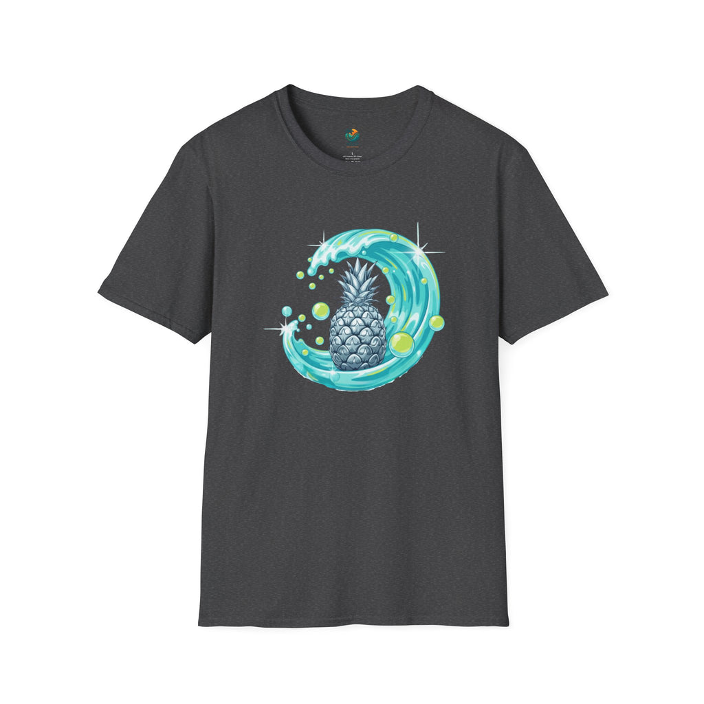 Chrome Pineapple Wave T-Shirt by Printify