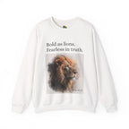 Expression of Faith, Bold as Lions, Fearless in Truth Psalm 28:28 Unisex Sweatshirt