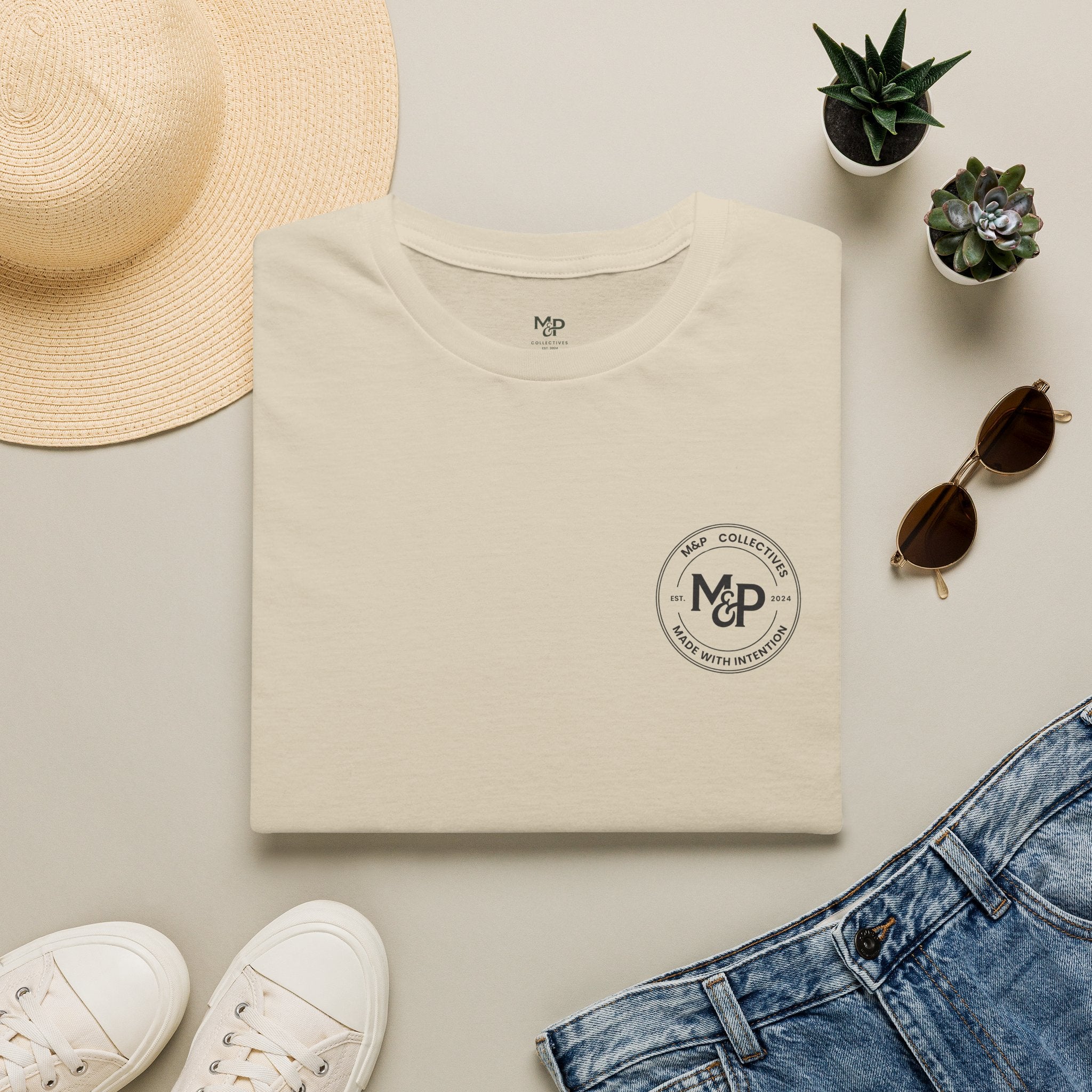 Hawaii At Heart Shaka Plumeria T-Shirt | Minimal Monogram Circle Logo by Printify