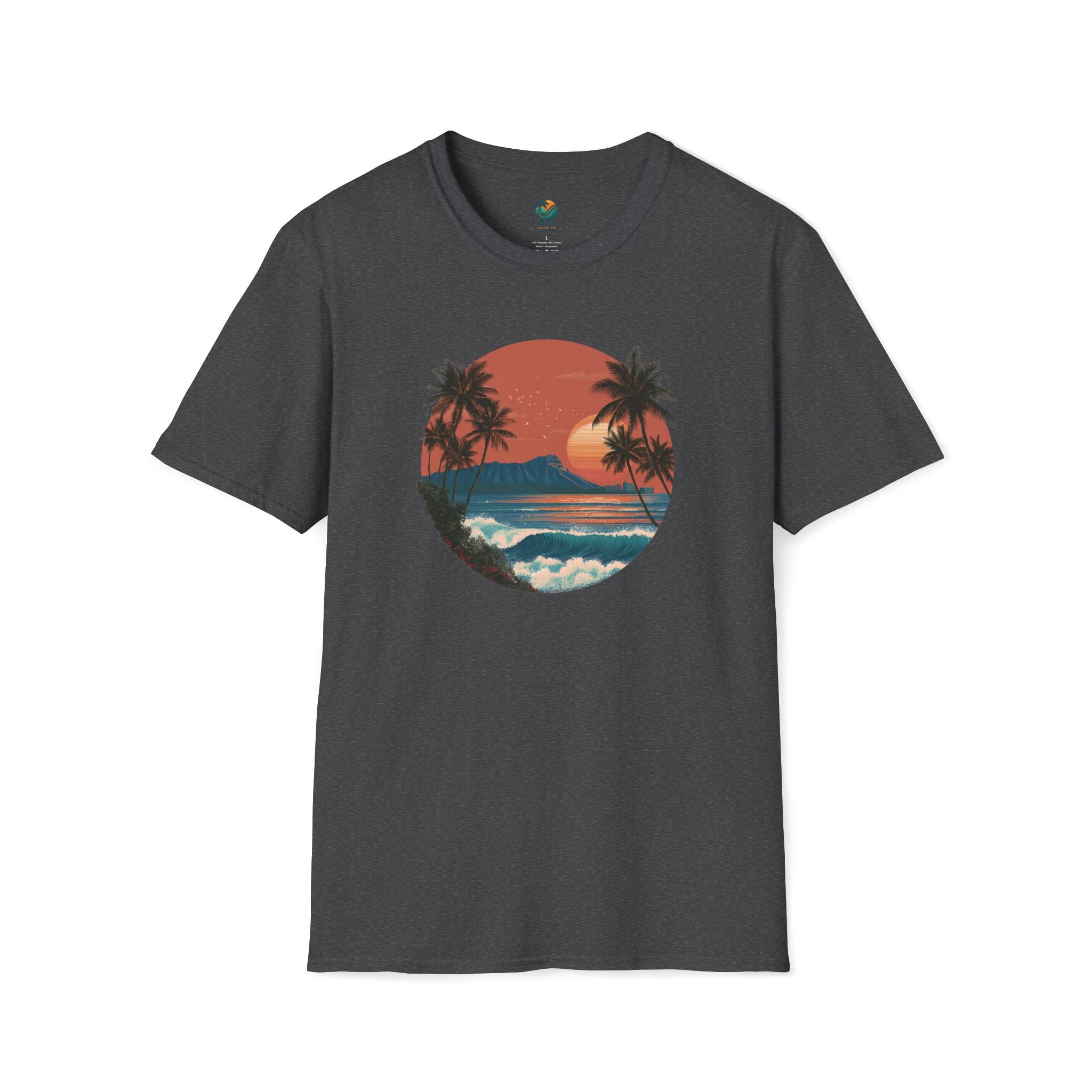 Diamond Head at Sunset T-Shirt | Hawaii Sunset Illustration