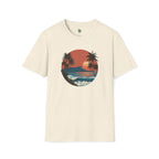 Diamond Head at Sunset T-Shirt | Hawaii Sunset Illustration by Printify