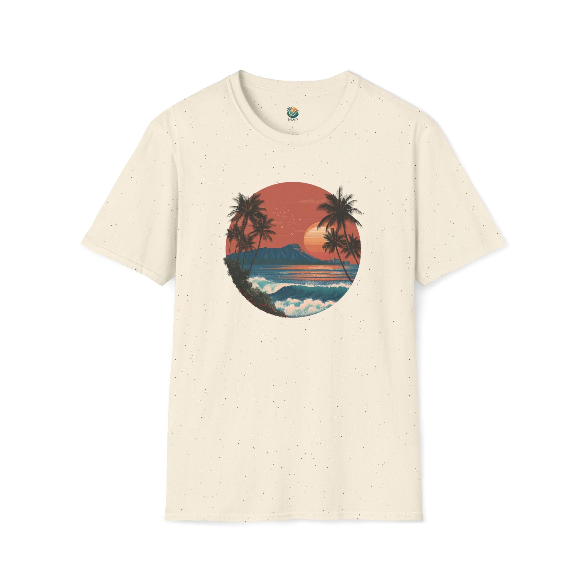 Diamond Head at Sunset T-Shirt | Hawaii Sunset Illustration