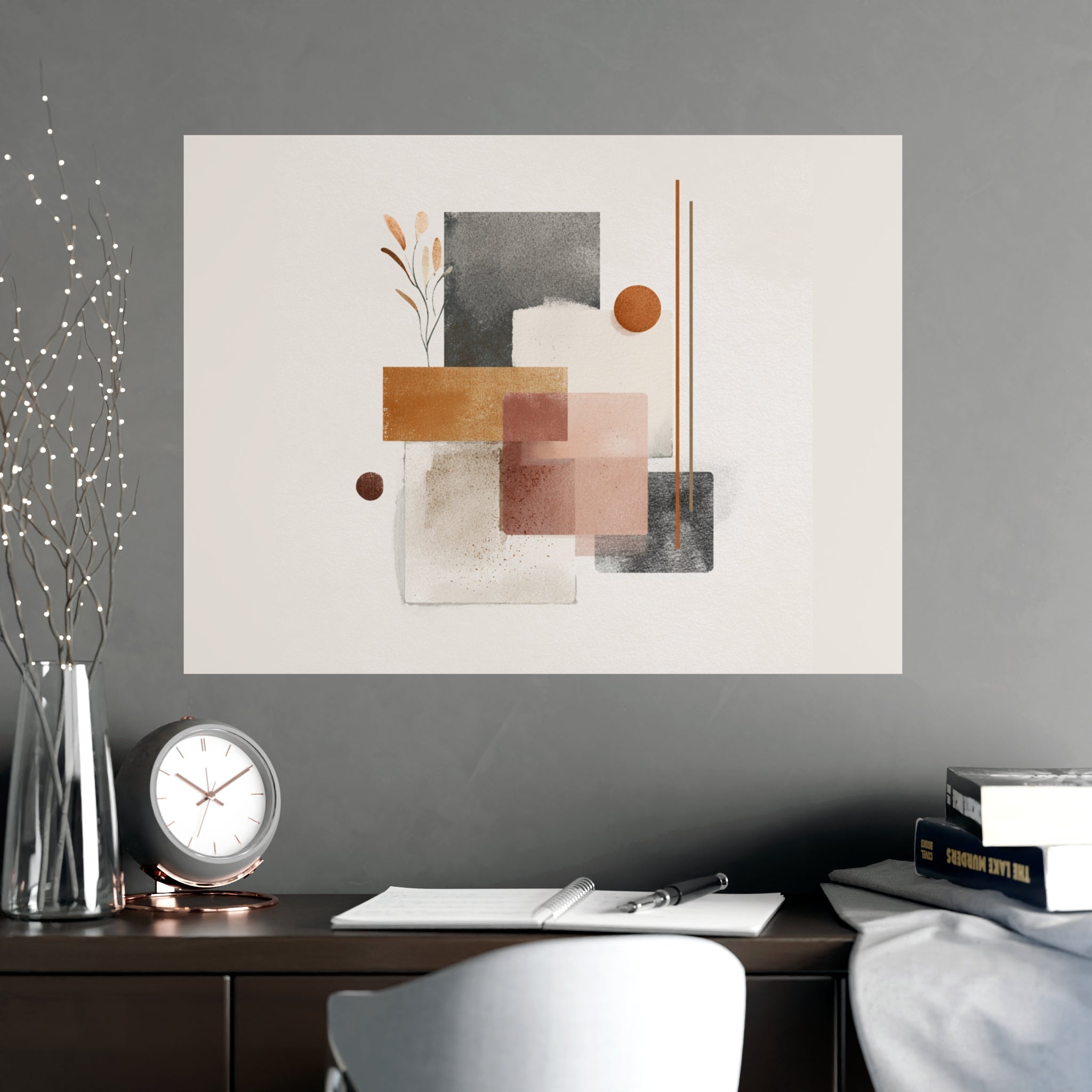 Abstract Wall Art Print, Neutral Pink Poster