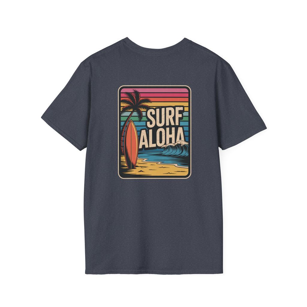 Surf Aloha T-Shirt | Hawaiian Surfing Graphic, Retro Beach Vibes