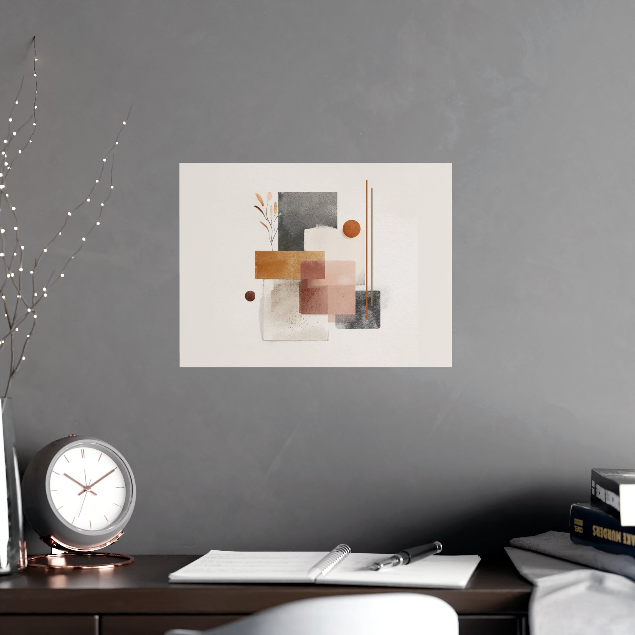 Abstract Wall Art Print, Neutral Pink Poster