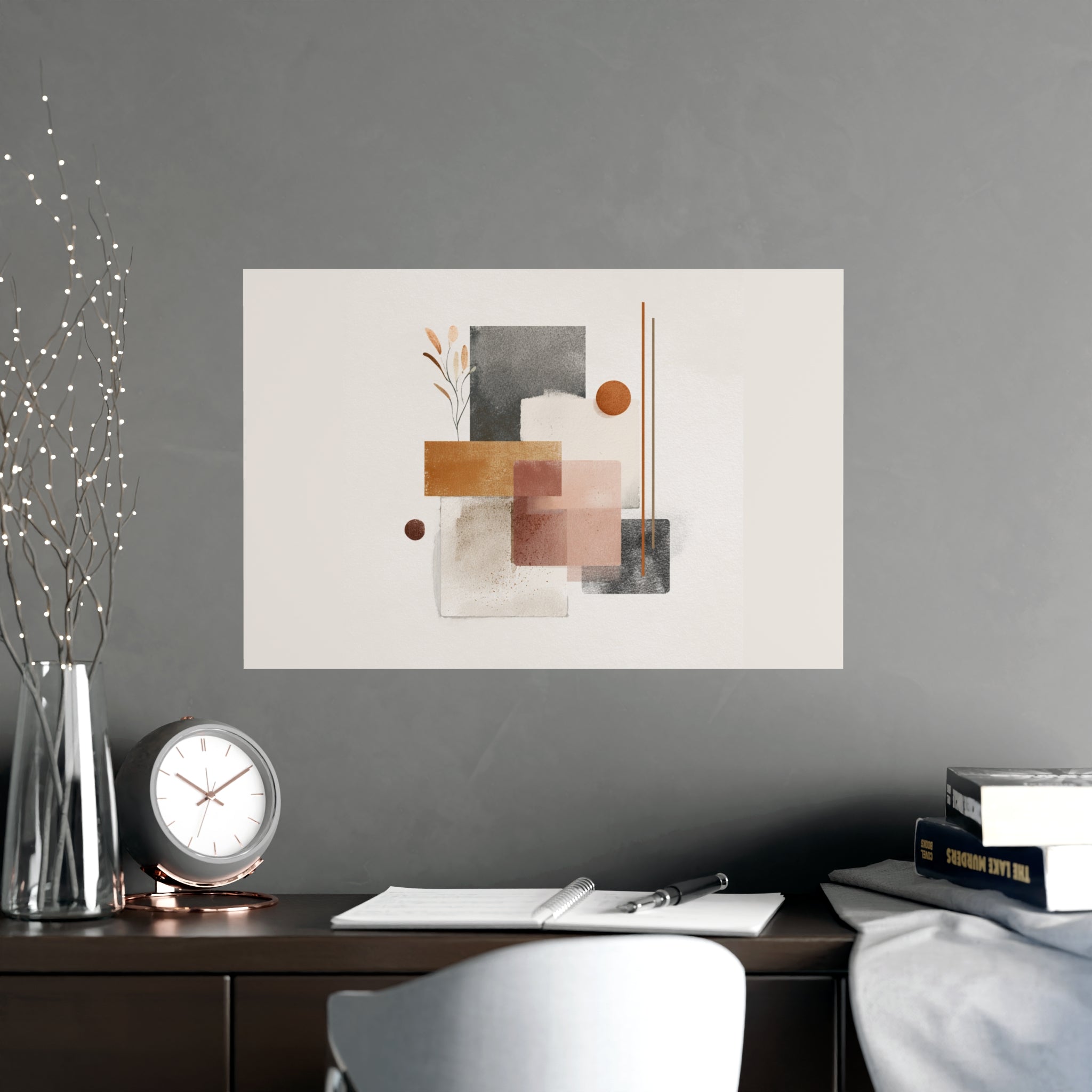 Abstract Wall Art Print, Neutral Pink Poster