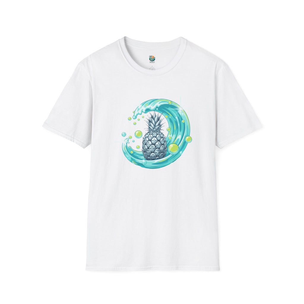 Chrome Pineapple Wave T-Shirt by Printify