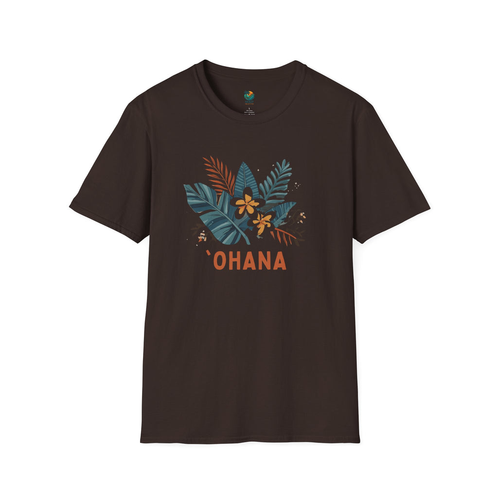 `Ohana blue on Black T-Shirt by Printify
