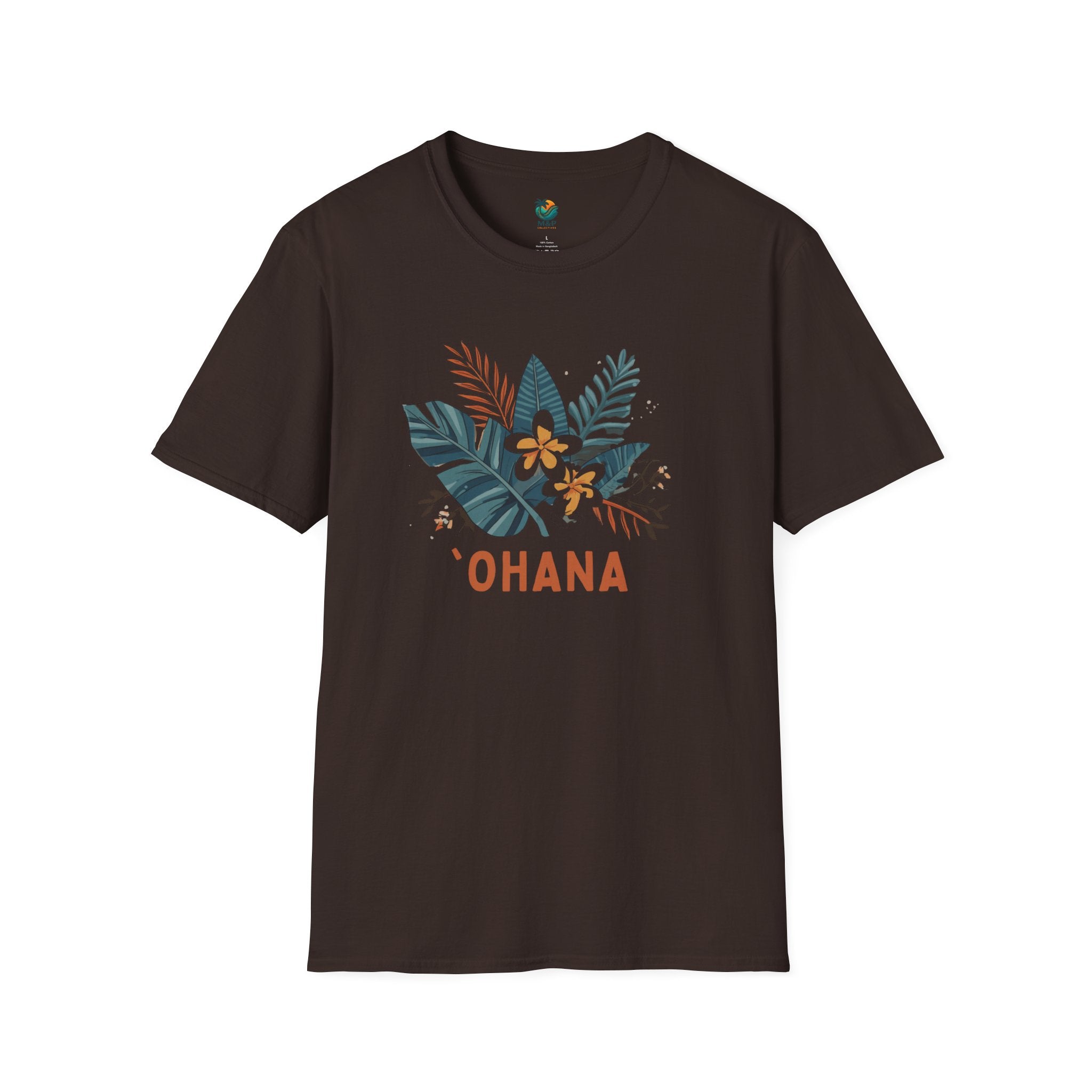 `Ohana blue on Black T-Shirt by Printify