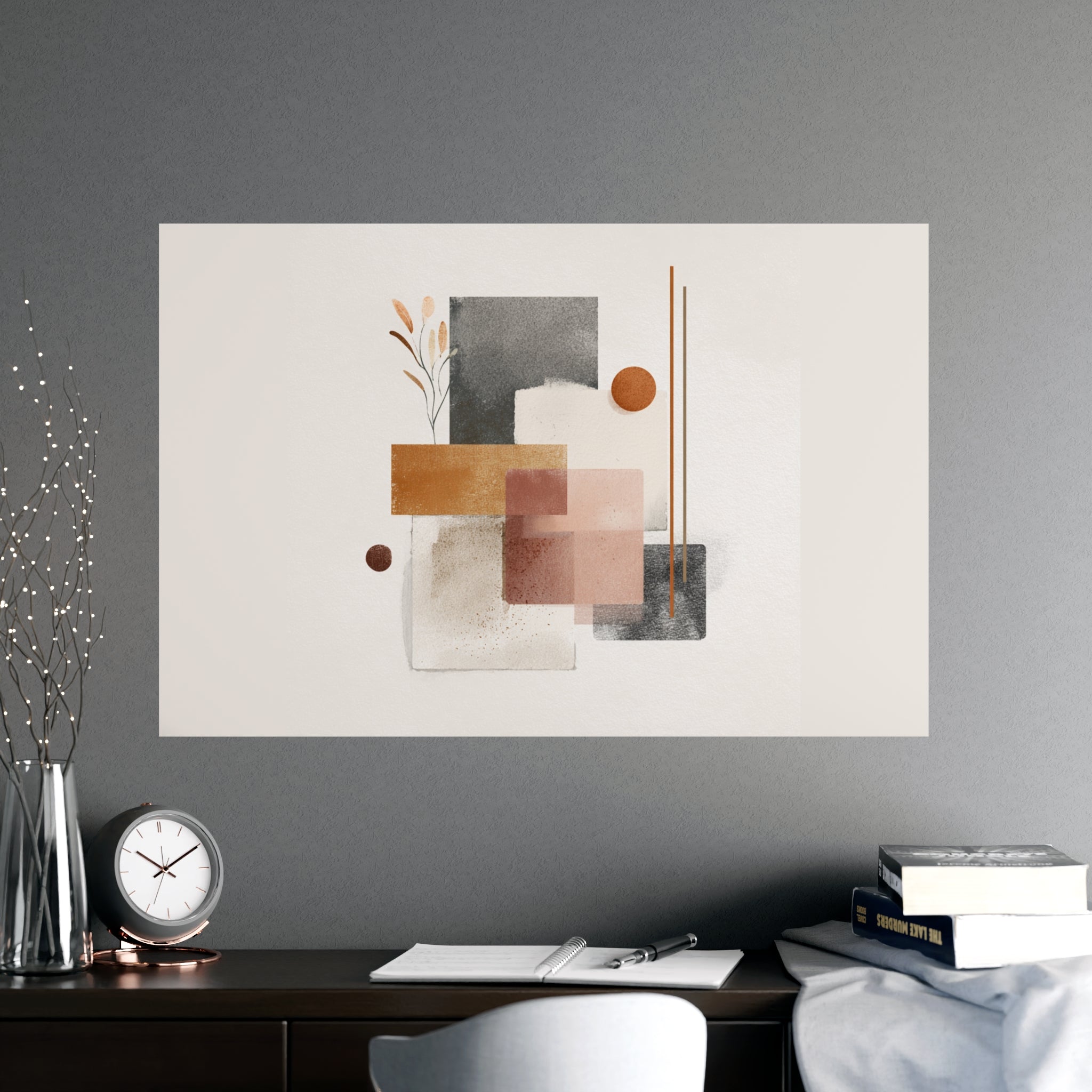 Abstract Wall Art Print, Neutral Pink Poster