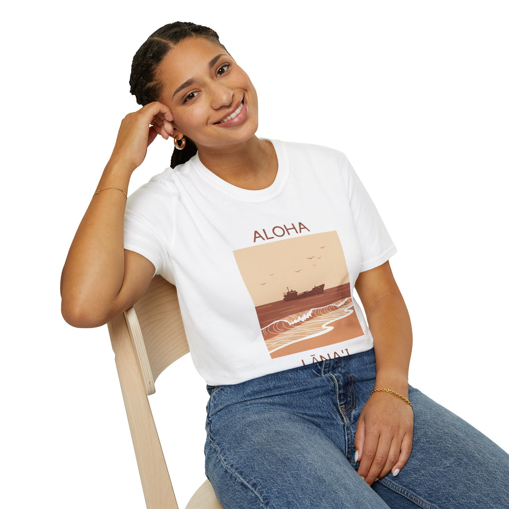 Aloha Lānaʻi Shipwreck Beach Unisex T-Shirt by Printify