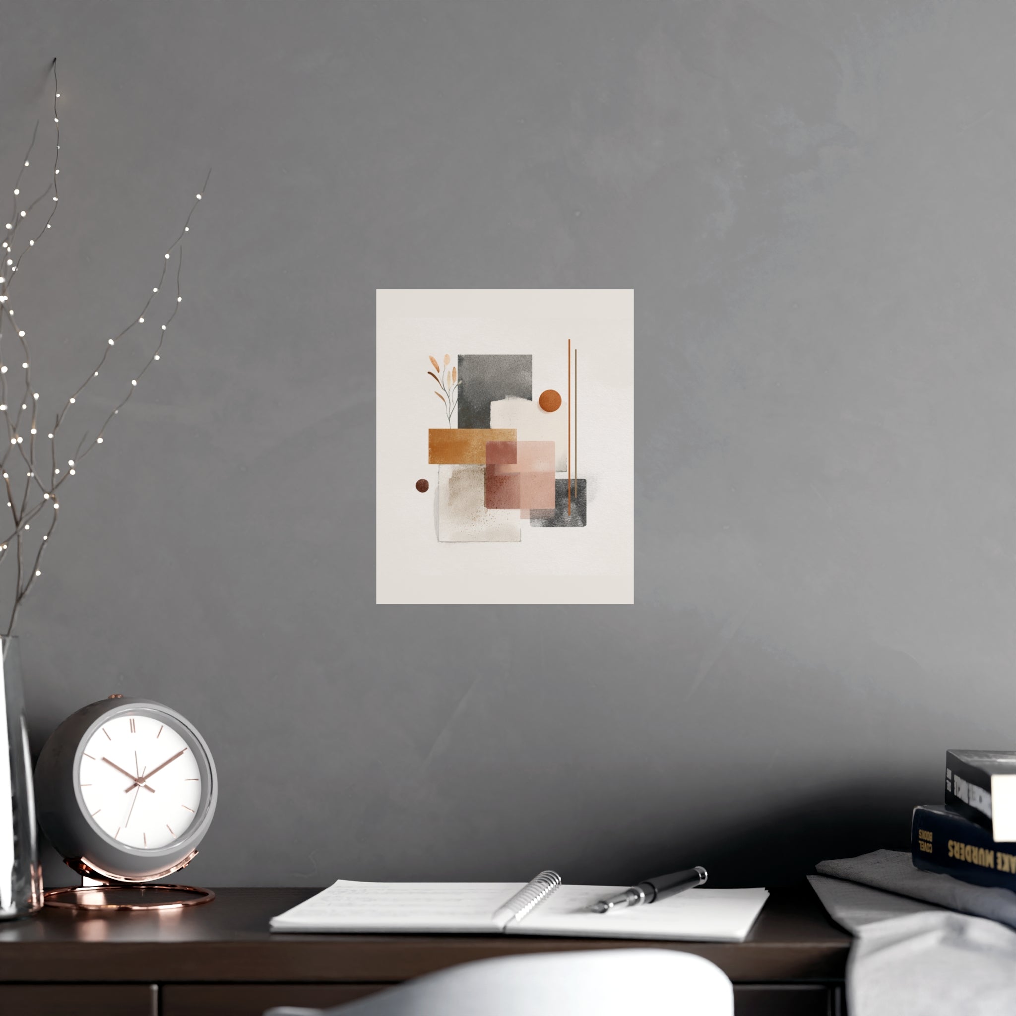 Abstract Wall Art Print, Neutral Pink Poster