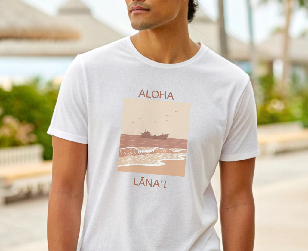 Aloha Lānaʻi Shipwreck Beach Unisex T-Shirt by Printify